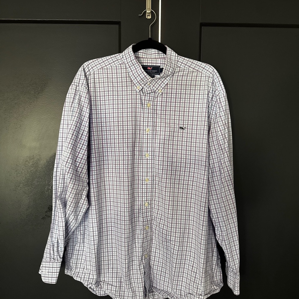 Vineyard Vines Men's Checkered Shirt - Blue and White